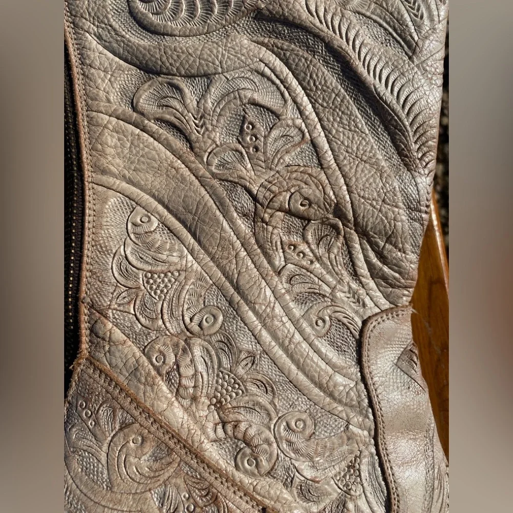 Bed|Stu Anna Sui Lucianna white hand tooled size 8 - Picture 6 of 7